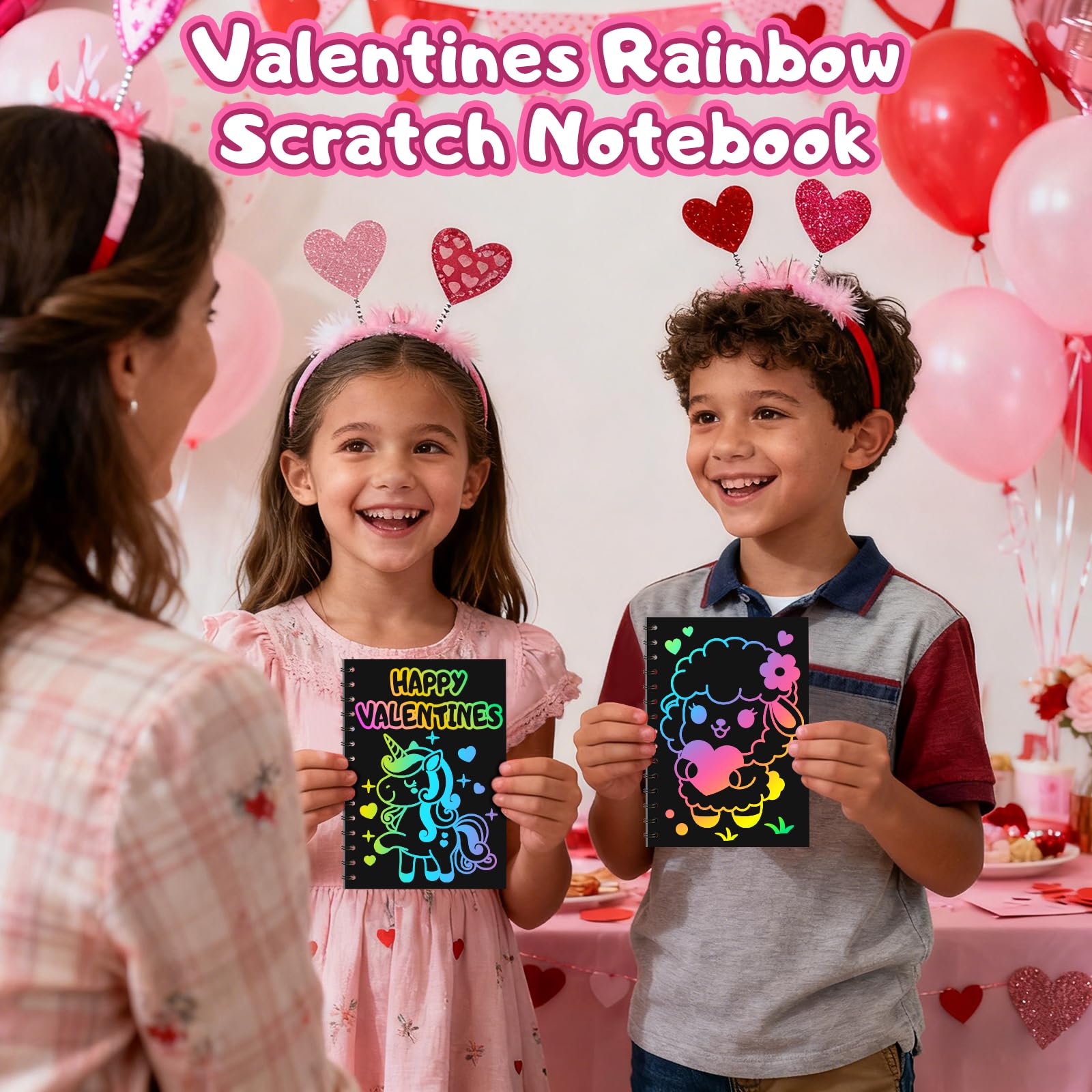 FEREDO KIDS Scratch Art Notebooks – 24-Pack Rainbow Party Favors