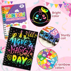FEREDO KIDS 48-Pack Rainbow Scratch Art Notebooks – Mess-Free Party Favors & Classroom Rewards