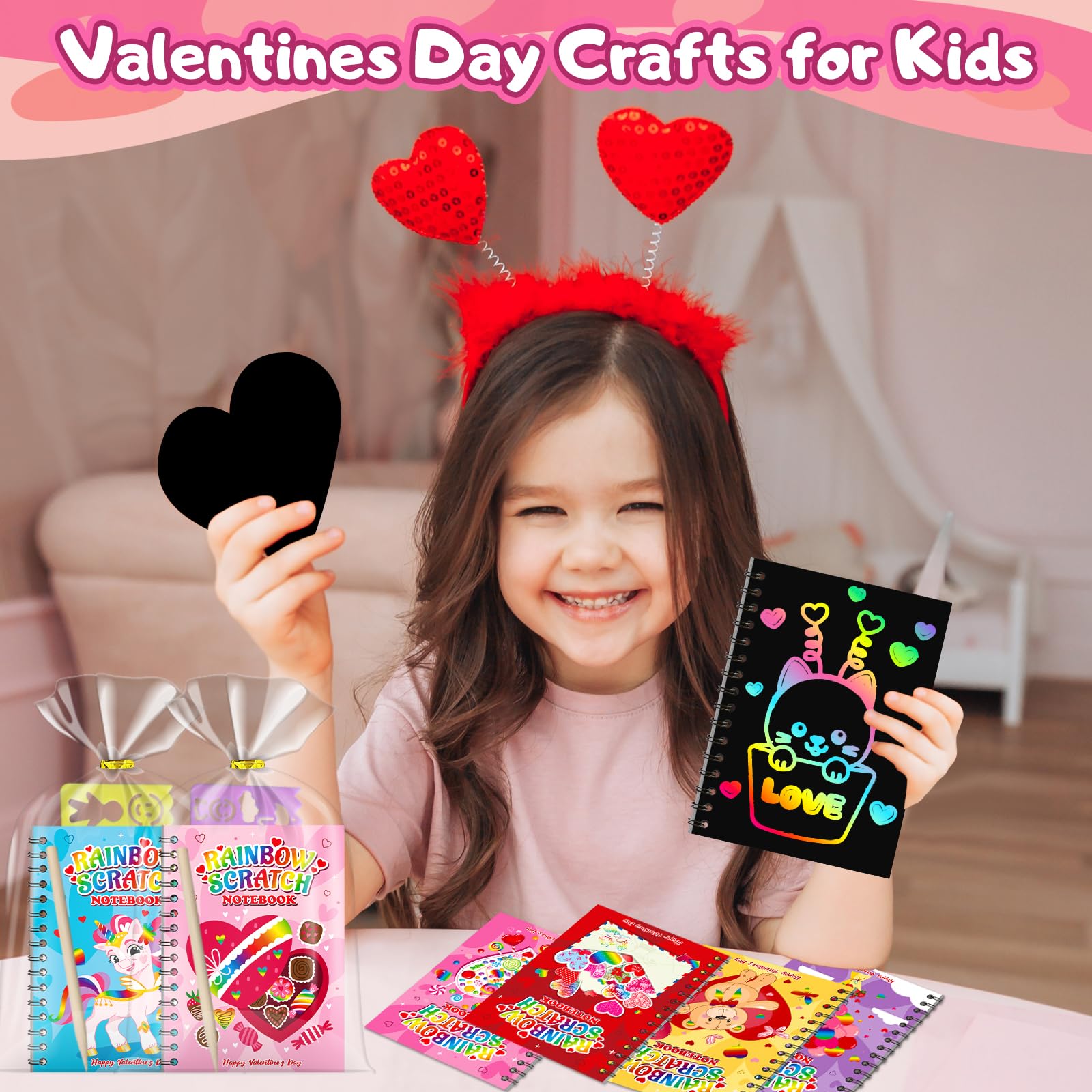 FEREDO KIDS Scratch Art Notebooks – 24-Pack Rainbow Party Favors