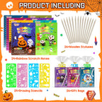 FEREDO KIDS Halloween Rainbow Scratch Art Notebooks – 24 Pack Bulk Party Favors