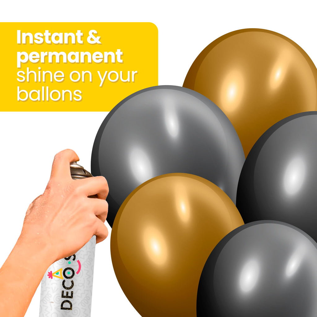 DECOCHAMP Balloon Shine Spray 20.28 oz – High-Gloss, No-Wipe Finish for Latex Balloons | FESTI