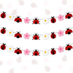 Festiblast Ladybug Daisy Banner – 3-Piece Spring Insect Theme Party Decor