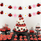 Festiblast Ladybug Daisy Banner – 3-Piece Spring Insect Theme Party Decor