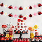 Festiblast Ladybug Daisy Banner – 3-Piece Spring Insect Theme Party Decor