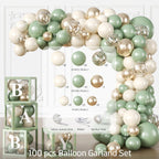 Fexivo 286 Pcs Sage Green Baby Shower Decorations Set — Serves 25 Guests | All-in-One Party Kit