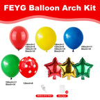 FEYG Red Blue Green Yellow Balloon Kit – 3 Star Balloons for Game-Themed Birthday Parties