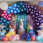 FEYG Pink Purple Teal Balloons – 50pcs Metallic 12-Inch Party Decor for Birthday, Baby Shower, Wedding