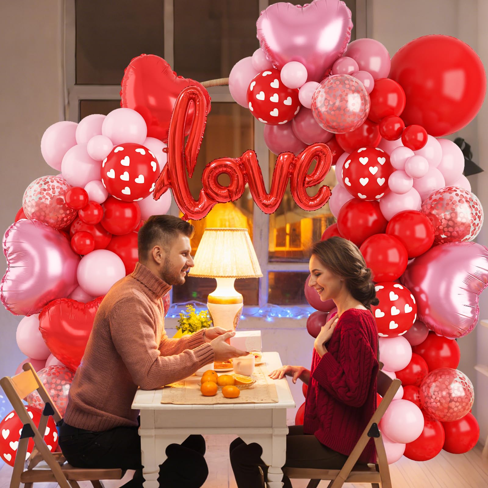 FEYG Valentine's Day Balloon Arch Kit — 121 PCS Pink & Red Balloons