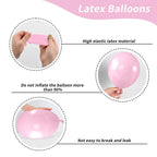 FEYG Metallic Chrome Pink 52 PCS 12 Inch Latex Balloons with Pink Confetti – Cherry Blossom, Pearl, Maca