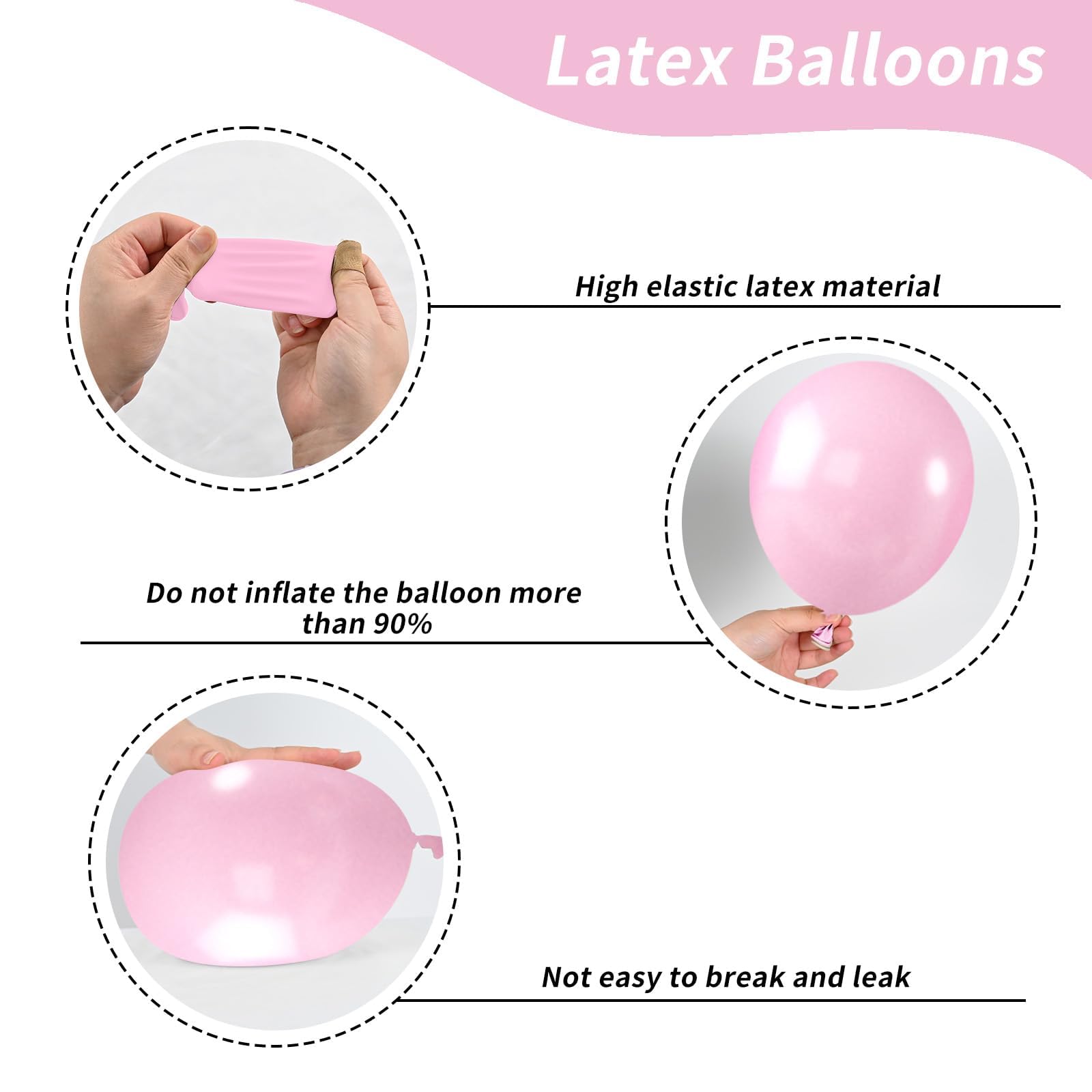 FEYG Metallic Chrome Pink 52 PCS 12 Inch Latex Balloons with Pink Confetti – Cherry Blossom, Pearl, Maca