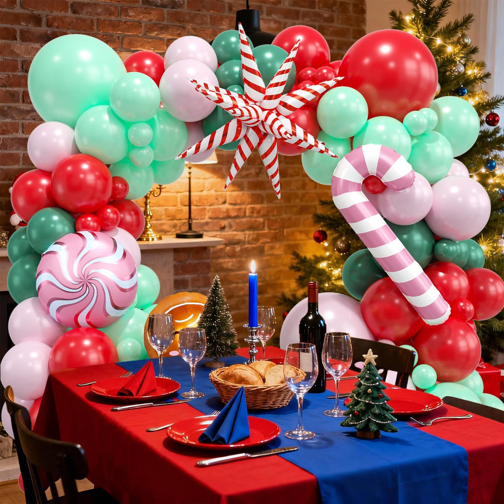 FEYG Christmas Balloon Arch Kit – 120pc Pastel Pink & Green Balloons