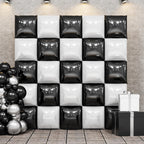 FEYG Black & Pearl White Double-Sided Square Foil Balloon Wall Kit, 19-Inch – Wedding & Party Backdrop