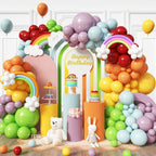 FEYG Multicolor Boho Rainbow Balloon Arch Garland Kit – Kids Party Decor