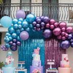 FEYG Pink Purple Teal Balloons – 50pcs Metallic 12-Inch Party Decor for Birthday, Baby Shower, Wedding