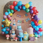 FEYG Red Blue Green Yellow Balloon Kit – 3 Star Balloons for Game-Themed Birthday Parties