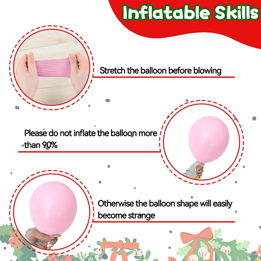 FEYG Christmas Balloon Arch Kit – 120pc Pastel Pink & Green Balloons