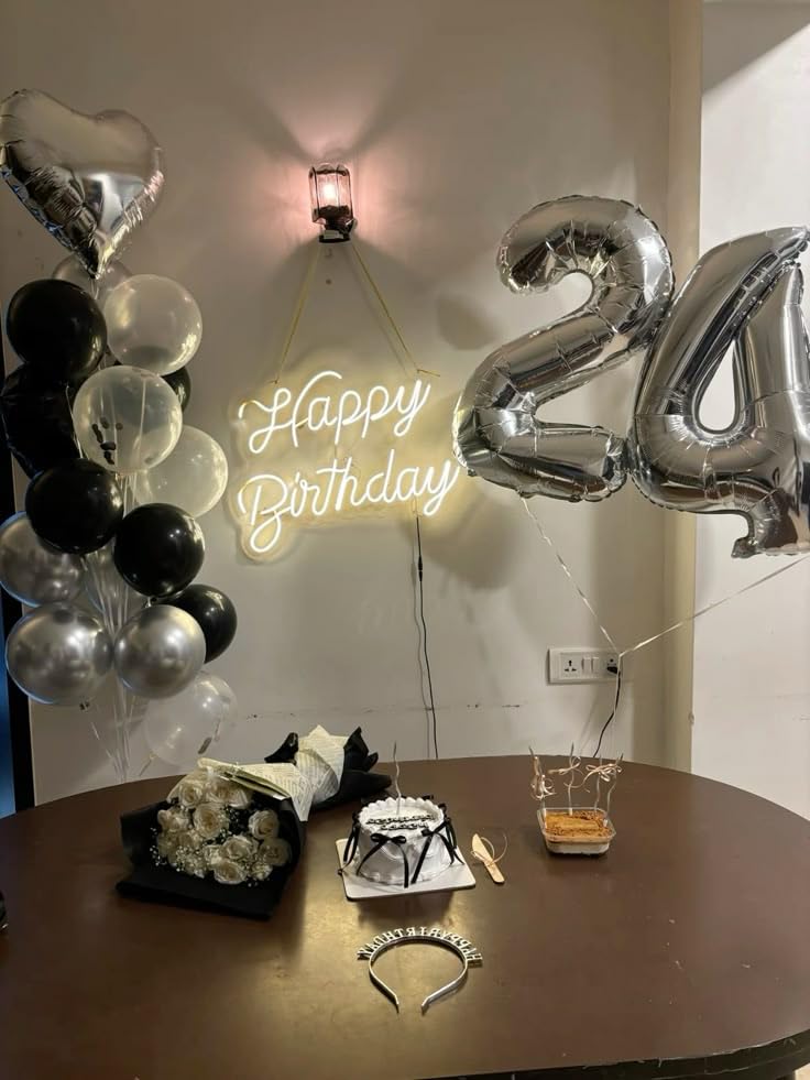 FEYG Black and Silver Balloons 12 Inch – 30pcs Metallic Confetti for Graduation and Birthday Parties