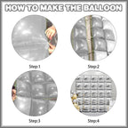 FEYG Metallic Silver Double-Sided Square Foil Balloons Wall Kit – 25x19in Backdrop for Weddings, Parties, and Celebrations