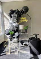 FEYG Black and Silver Balloons 12 Inch – 30pcs Metallic Confetti for Graduation and Birthday Parties