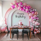 FEYG Pink & Silver Balloon Arch Kit – 120pcs Pastel Pink, Hot Pink & Silver 4D Star Balloons