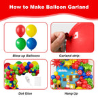 FEYG Red Blue Green Yellow Balloon Kit – 3 Star Balloons for Game-Themed Birthday Parties