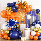 FEYG Orange & Blue Balloon Arch Kit – 120 Balloons for Graduation 2025 & Thanksgiving