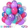 FEYG Pink Purple Teal Balloons – 50pcs Metallic 12-Inch Party Decor for Birthday, Baby Shower, Wedding