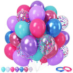 FEYG Pink Purple Teal Balloons – 50pcs Metallic 12-Inch Party Decor for Birthday, Baby Shower, Wedding