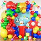 FEYG Red Blue Green Yellow Balloon Kit – 3 Star Balloons for Game-Themed Birthday Parties
