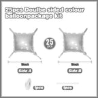 FEYG Metallic Silver Double-Sided Square Foil Balloons Wall Kit – 25x19in Backdrop for Weddings, Parties, and Celebrations