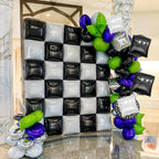 FEYG Black & Pearl White Double-Sided Square Foil Balloon Wall Kit, 19-Inch – Wedding & Party Backdrop