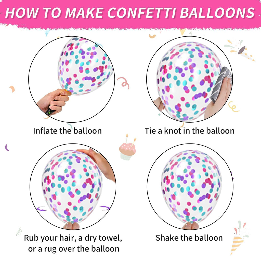 FEYG Pink Purple Teal Balloons – 50pcs Metallic 12-Inch Party Decor for Birthday, Baby Shower, Wedding