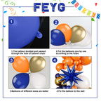 FEYG Orange & Blue Balloon Arch Kit – 120 Balloons for Graduation 2025 & Thanksgiving