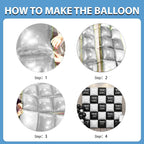 FEYG Black & Pearl White Double-Sided Square Foil Balloon Wall Kit, 19-Inch – Wedding & Party Backdrop