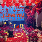 Fezava I LOVE YOU Light Up Letter Sign Decor – 2-Set Red Balloons & Party Kit