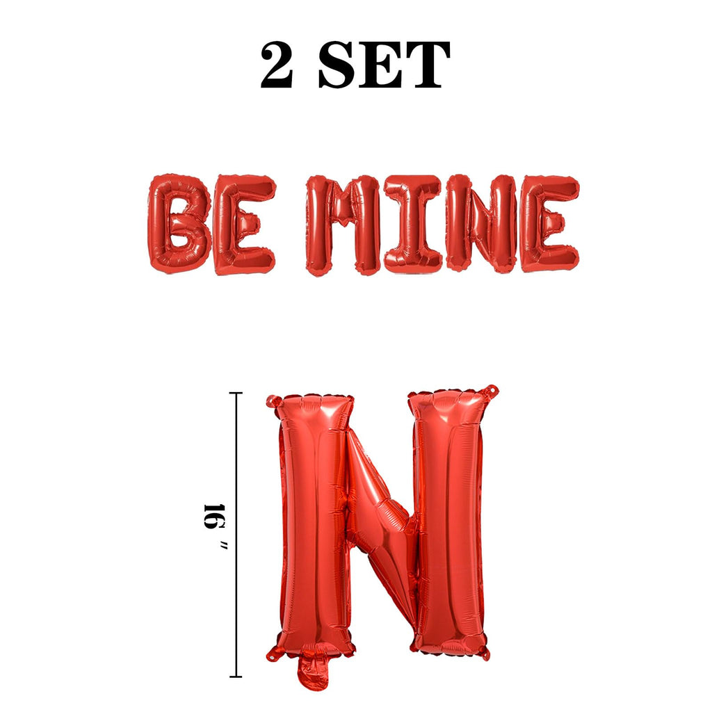 Fezava 2-Set Red BE MINE 16in Foil Letter Balloons – Party Decor