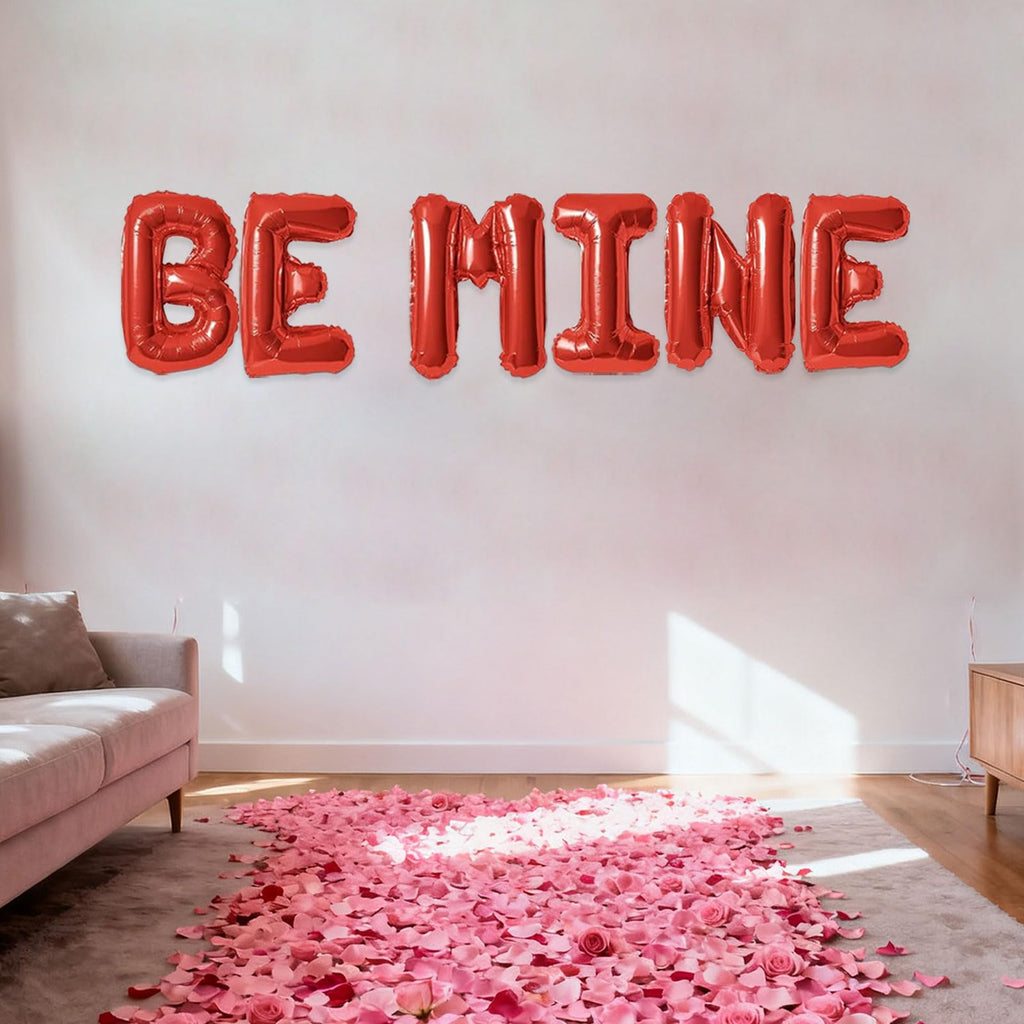 Fezava 2-Set Red BE MINE 16in Foil Letter Balloons – Party Decor
