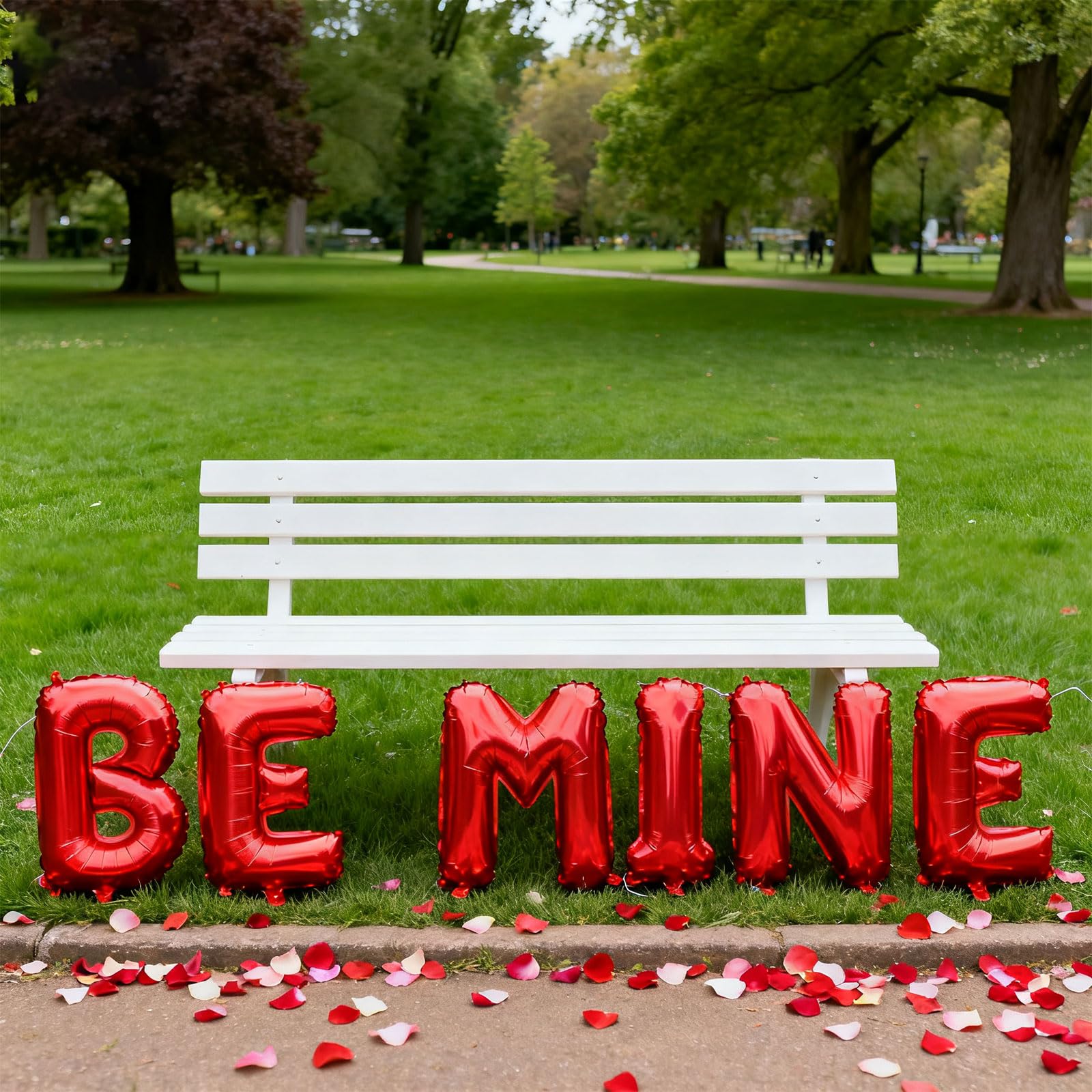 Fezava 2-Set Red BE MINE 16in Foil Letter Balloons – Party Decor