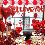 Fezava I LOVE YOU Light Up Letter Sign Decor – 2-Set Red Balloons & Party Kit