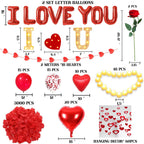 Fezava I LOVE YOU Light Up Letter Sign Decor – 2-Set Red Balloons & Party Kit