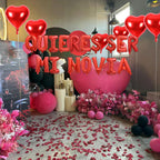 Fezava 2-Set Red QUIERES SER MI NOVIA Balloons + 1200 Rose Petals: 34 Letters + 10 Hearts