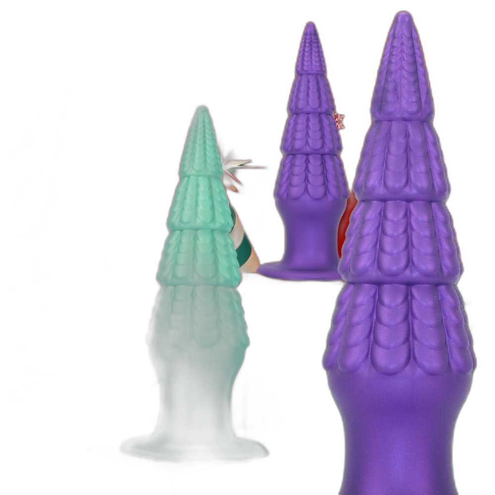Christmas Tree Dildo - Silicone Butt Plug with Unique Layered Design - 3 Sizes