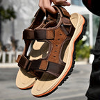 Unisex Adjustable Hook-and-Loop Closure Breathable Fabric Sandals
