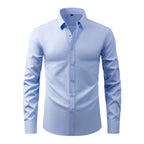 Full Elastic Force Natural Color Button Men's Plus Size Shirt