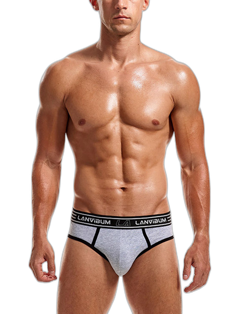 Men’s Spliced Color Pouch Briefs