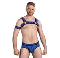 Mr S Leather Neoprene Bulldog Harness | Blue