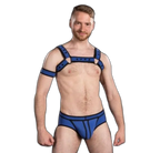 Mr S Leather Neoprene Bulldog Harness | Blue