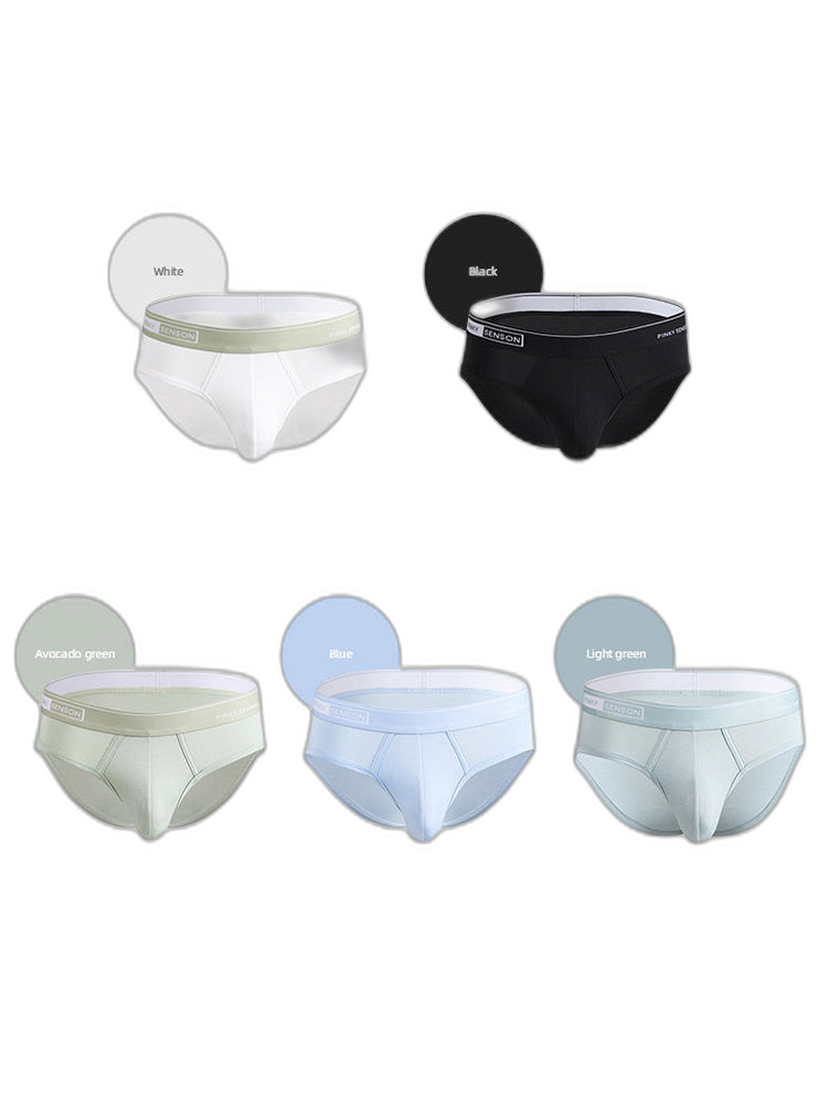 4 Pack Men's Modal Skin-Friendly Solid Color Mid-Rise Briefs