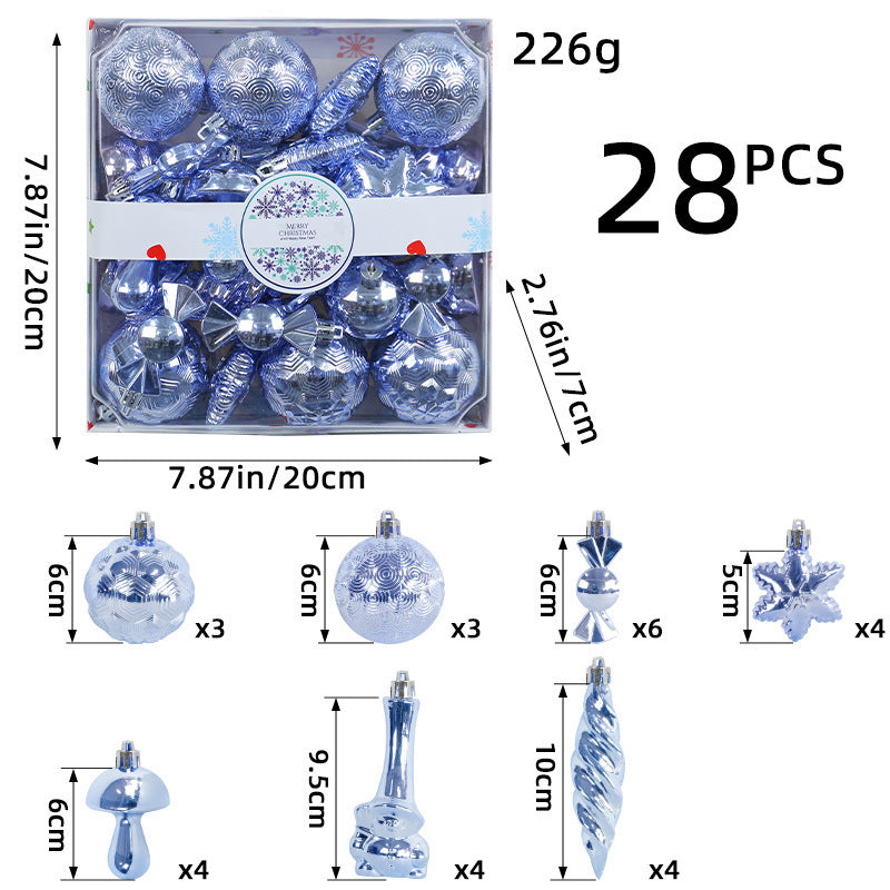 Christmas Decorations 28PCS Electroplated Plastic Balls Christmas Tree Ornaments