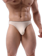 4 Pack Men's Seamless Ice Silk Sports Sexy Solid Color Thong & Strings
